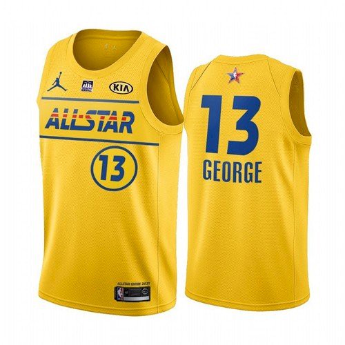 Men's 2021 All-Star #13 Paul George Yellow NBA Western Conference Stitched Jersey Men's 2021 All-Star #13 Paul George Yellow NBA Western Conference Stitched Jersey